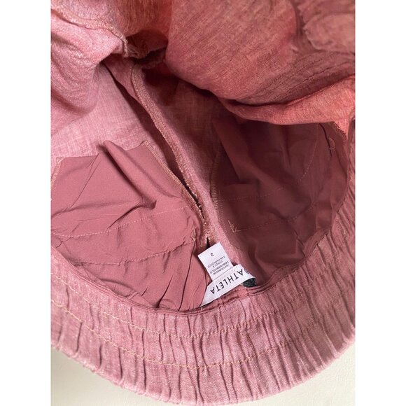Athleta Womens Cabo Linen Wide leg Pants Size 2 Pink Drawstring Relaxed Fit - Picture 11 of 16